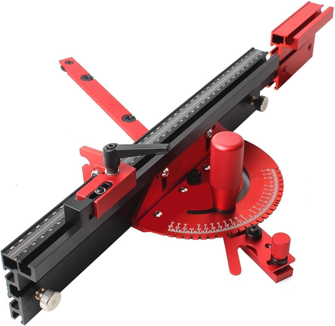 Aluminum Precision Miter Gauge for Maximum Stock Support and a Repetitive Cut Flip Stop