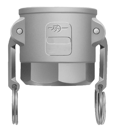 PT Coupling Basic Standard Series Aluminum Cam and Groove Hose Fitting, D-Coupler, Stainless Steel 300 (HBS) Cam Arms, 2" Coupler x NPT Female