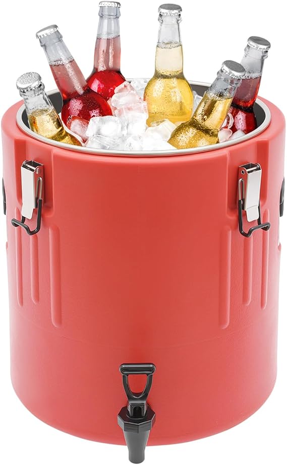 Insulated Beverage Dispenser 7.53 Gal - Hot & Cold Drink Container with Stainless Steel Interior, Portable Insulated Beverage Cooler with Spigot for Outdoor Events, Camping, Party