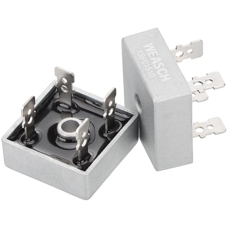 2Pcs Bridge Rectifier Diode, KBPC1510, AC to DC, 1000V 15A, Full Wave Single Phase Bridge Rectifier