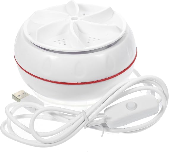 Homoyoyo Mini Portable Washing Machine Small Portable Washer Portable Clothes Washer Sink Washing Machine Portable Wash Machine Lavadora Portátil Mini Washers Cleaning Machine Usb White Abs