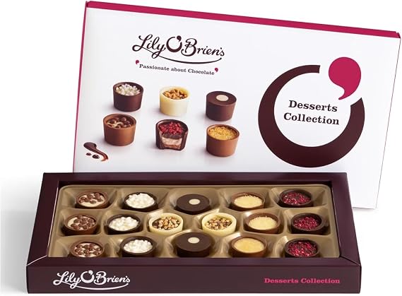Lily-O'brien's White, Dark Chocolate Gifts Birthdays for Him & Her | Get Well Soon Gifts for Women | Christmas | Valentines (One Size, Lily Dessert 210g)