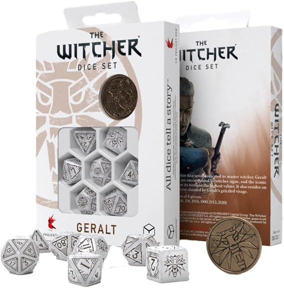 Q-Workshop Witcher Dice Set. Geralt - Q-Workshop White Wolf