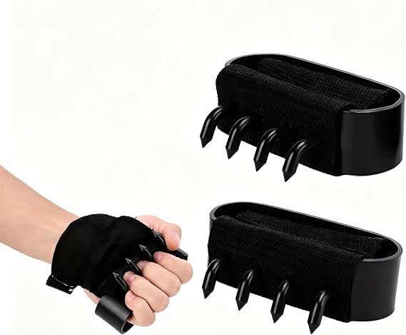 4 Toothed Crampon Hooks, Steel Tree Climbing Claws, Climber Lightweight Spiked Grappling Hook Outdoor Climbing Crampons for Enhanced Grip