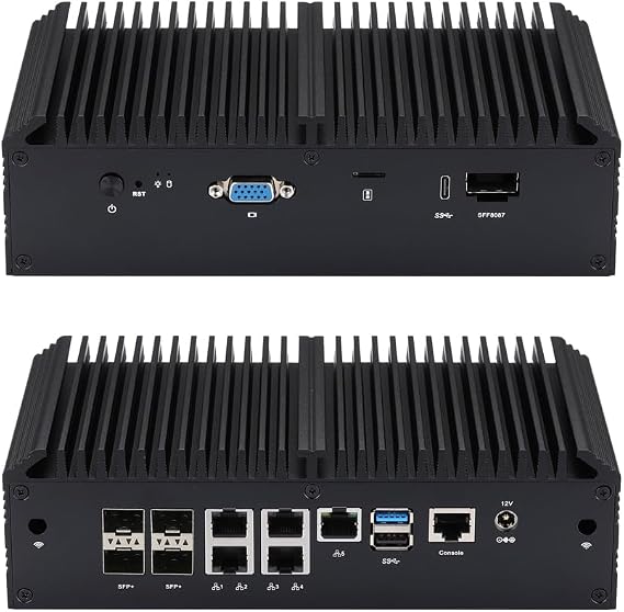 Qotom Q20352G9-S10 Mini PC 16 Cores Intel Atom C3908 5X 2.5G LAN 4X SFP+ AES-NI Computer (NO RAM, NO SSD)