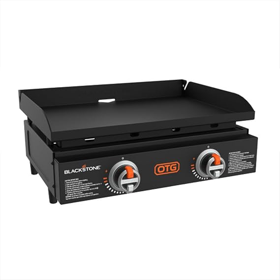 Blackstone OTG Tabletop Griddle, Dual Zone, Piezo Ignition, Black, 22 Inch