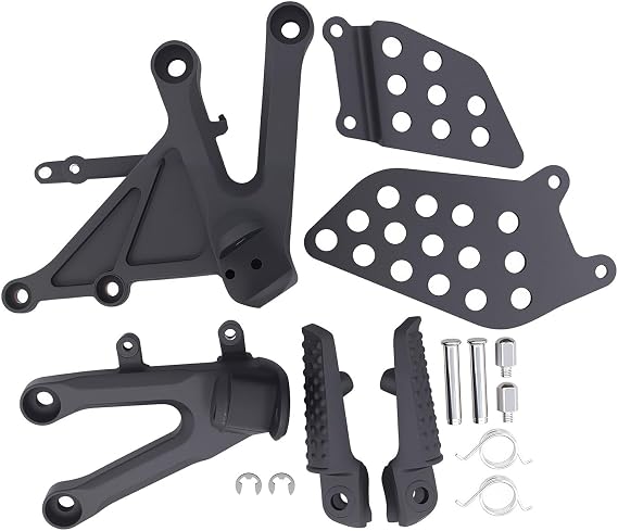 Motorcycle Front Rider Footrest Foot Pegs Bracket Set for Honda CBR1000RR 2004-2007 2006 2005 (Black)