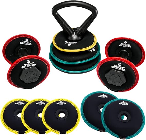 Hyperwear SoftBell Adjustable Weight System Modular Home Gym Set Converts to Dumbbells, Kettlebells & Plates, Quiet Soft Weights (320 lb or 2050 lb Sets)