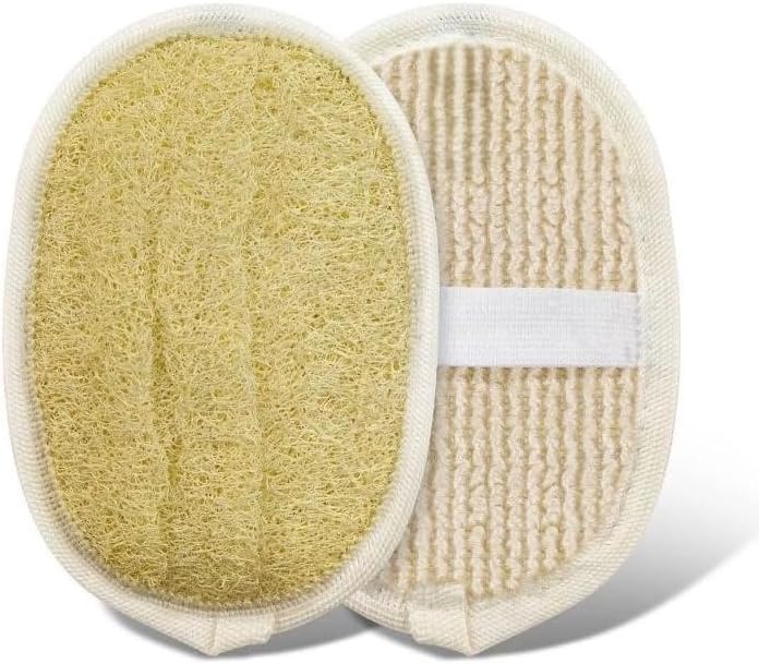 Oval Kabak Lifi, Çift Taraflı Doğal Banyo Kesesi-Antibakteriyel Sağlıklı Bulaşık Süngeri, Seyahat boy,15x11 cm, Rovin Kumaşlı,Çok amaçlı kullanım Cilt Yenileyici Canlandırıcı Etki, AntiSelülit