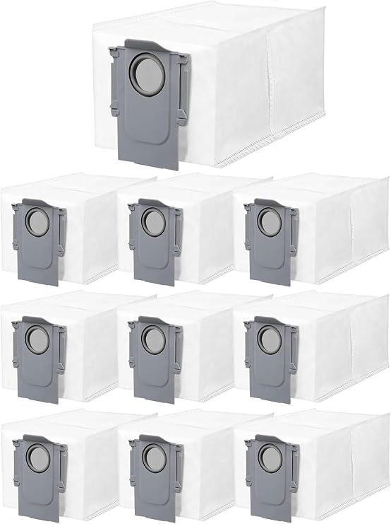 Roborock ile Uyumlu QRevo Curv,QRevo Curv 5A1,Qrevo Curv X,QRevo Curv 2 Pro Robot Süpürge Toz Çöp Torbası Yedek Parça Seti-10 Adet