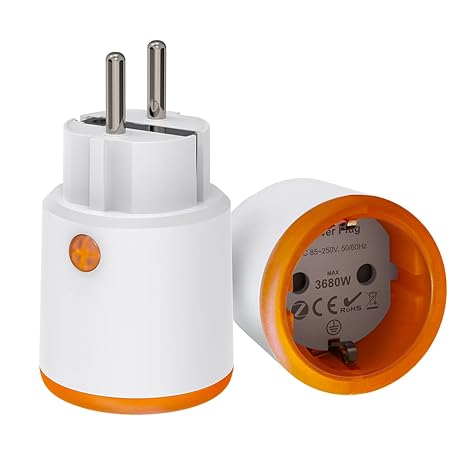 Smart Sockets: Zigbee Smart Plug with Measurement & Timer Function Tuya App Control Notifications Requires Zigbee Hub 16A Socket Compatible with Alexa Google Home (Pack of 1)