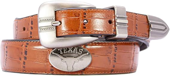 Zeppelin Products Inc. NCAA Texas Longhorns Tip Leather Concho Belt