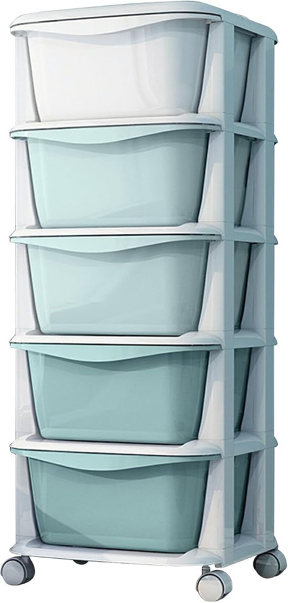 Rolling Storage Cart Plastic 5 Drawer Organiser 89cm for Home Office Use
