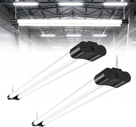6500k Led Batten Light, 4FT, 40W Plug in Ceiling Light Led, 5000LM Workshop Lighting for Garage, Office, Bedroom, Living Room,Wall, Kitchen, Shed, Outdoor 2 Pack [Energy Class F]
