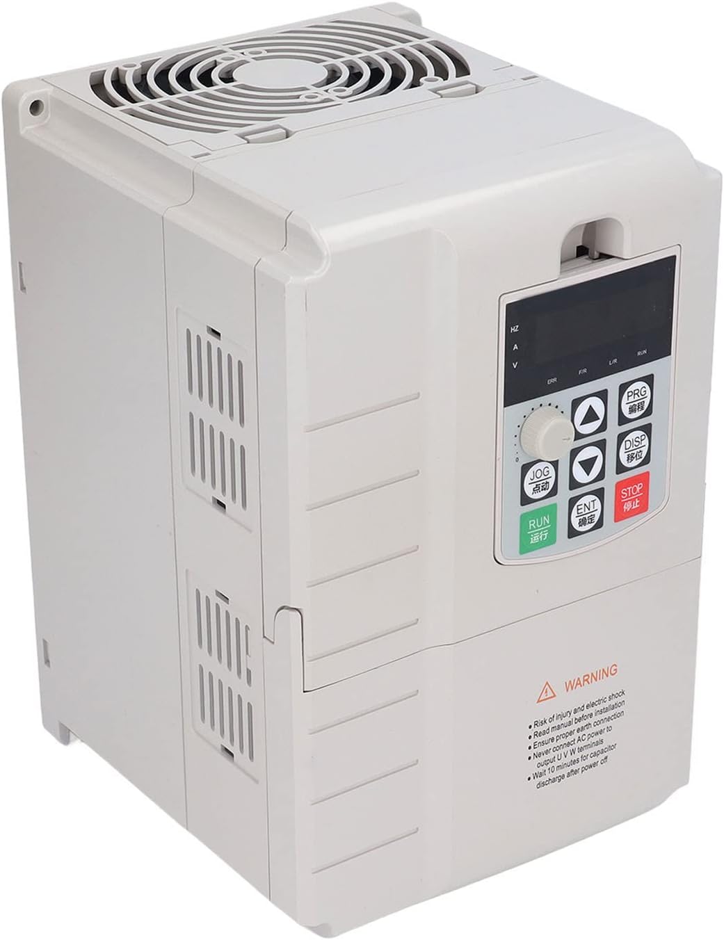 Variable Frequency Drive, 5.5KW Single Phase 220V Input 3 Phase 380V Output 8 Stage Programmable VFD Drive PID Control Low Noise Stepless Speed Regulation VFD Speed Controller Inverter
