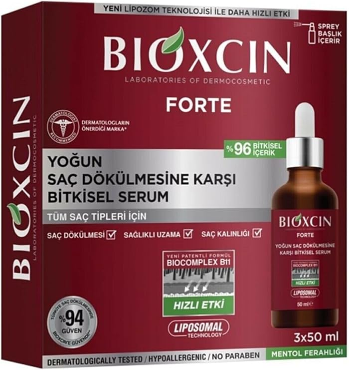 Bioxcin Forte Yoğun Saç Dökülmesine Karşı Bitkisel Saç Serumu 3'lü Set 50 Ml, NDİ-73-2