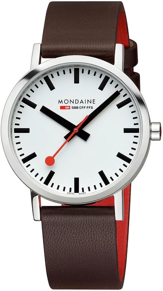 Mondaine A658.30323.11SBGV Men's Analogue Quartz Watch with Leather Strap, Brown