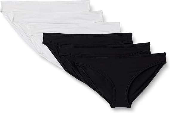 Amazon Essentials Women's Breathable Soft Peached Microfibre Bikini Knickers, Pack of 6