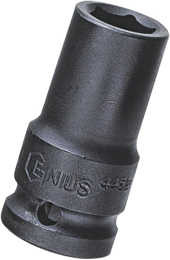 Genius Tools 1/2" Dr. 11mm Semi-Deep Thin Wall Impact Socket (CR-Mo) - 445211