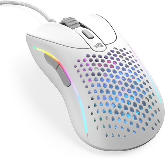 GLORIOUS Gaming - Model D 2: Wired Ergonomic Mouse, Superlight 58g, 26K Optical Sensor, 6 Programmable Buttons, 80 Million Click Lifecycle, FPS, MMO, MOBA, Battle Royale (White)
