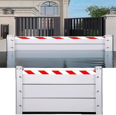 Aluminum Flood Barrier, Water Stopper Flood Guard Basement Reusable, Dam Easy Flood Barrier, Door Dam Flood Protection Barriers for Garage Door, Flood Water Barrier for Doors HXQSL20cm0.6ft,4.92 ft