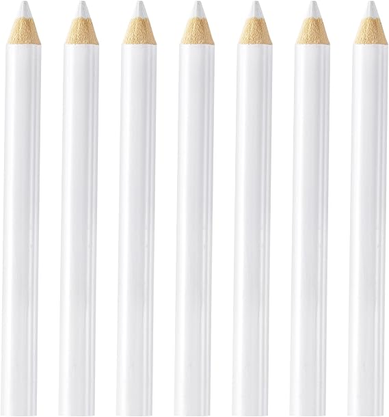 7PCS Fabric Pencils for Sewing, White, 8.75 cm | Water Soluble Sewing Fabrics Maker, Tailors Chalk for Cloth Wipe Quilting, Fabric Pencils for Dressmakers DIY Crafts