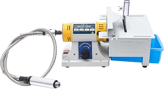 320W Desktop Polishing Machine, Multi-Function Grinder Jewelry Rock Polishing Buffer Machine Gem Bench Polisher Buffer Mini Electric Grinding Table Saw
