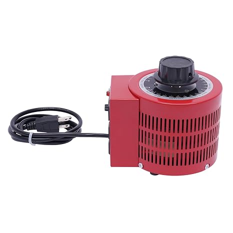 Variable Transformer, 2000 VA 110V 60 Hz. variac Variable Transformer 0-130 Volt Adjustable Output Variable AC Voltage Regulator, Red