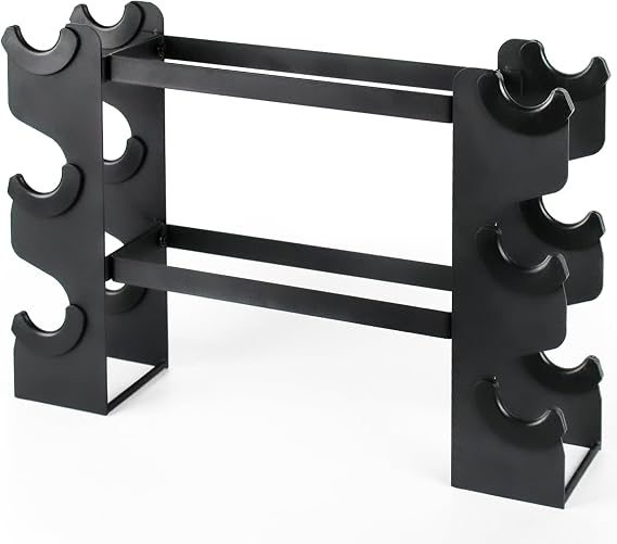 Small Dumbbell Rack Stand Only - with Rubber covers - Iron Weight Stand Holder Storage for Dumbbells - Weight Rack for Home Gym