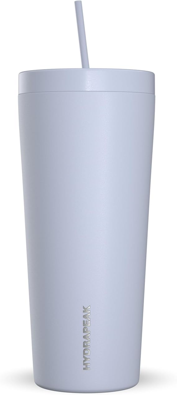 Hydrapeak Traveler 25oz Insulated Tumbler, Stainless Steel Travel Coffee Mug, Double Wall Vacuum Insulation, Tumbler with Lid & Straw, Water Bottle with Straw, Insulated Tumblers, Water Cup, Iceberg