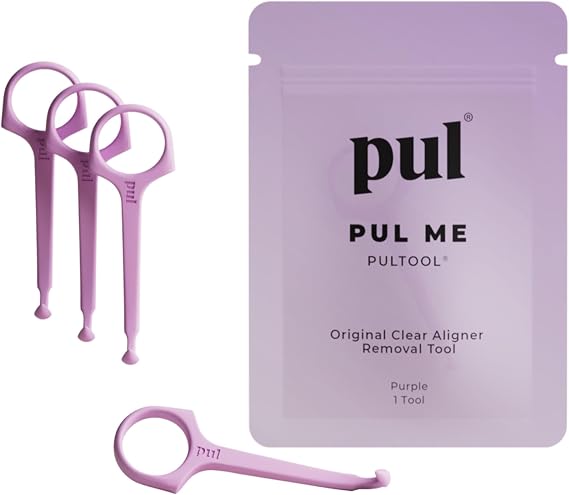 PUL クリアアライナー取り外しツール Invisalignリムーバブルブレース&トレイ、リテーナー、入れ歯、アライナーに対応 - 衛生的なオーラルケアアクセサリー、パーソナル矯正用品-パープル4パック