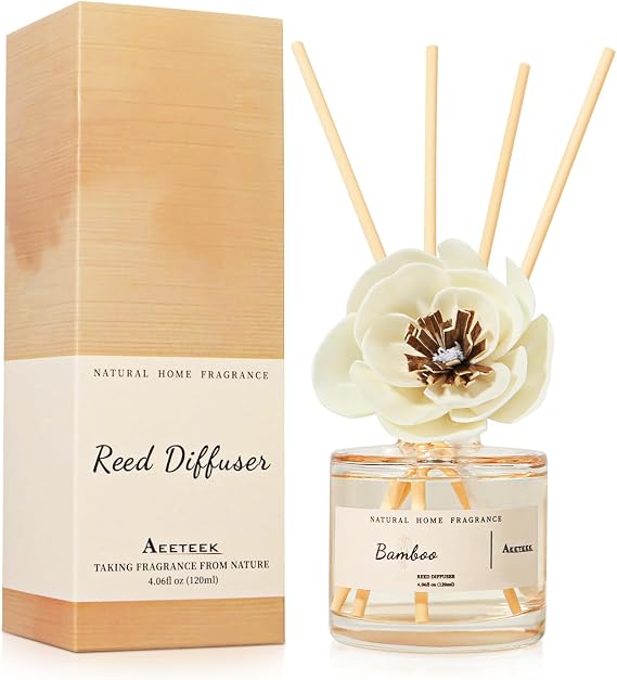 Reed Diffuser - Clean Bamboo Essential Oil Aroma for Home