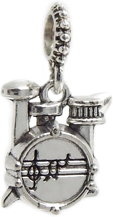 J&M Dangle Drum set Charm Bead for Charms Bracelets