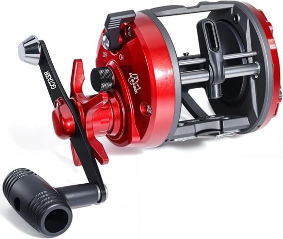 Sougayilang Conventional Level Wind Fishing Reel,Inshore Surf Trolling Reel for Catfish, Musky, Bass for Freshwater Saltwater