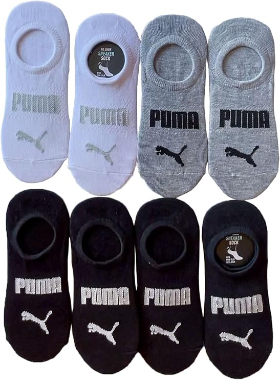 PUMA Ladies Sneaker Liner, 8-pair (Black Multi)