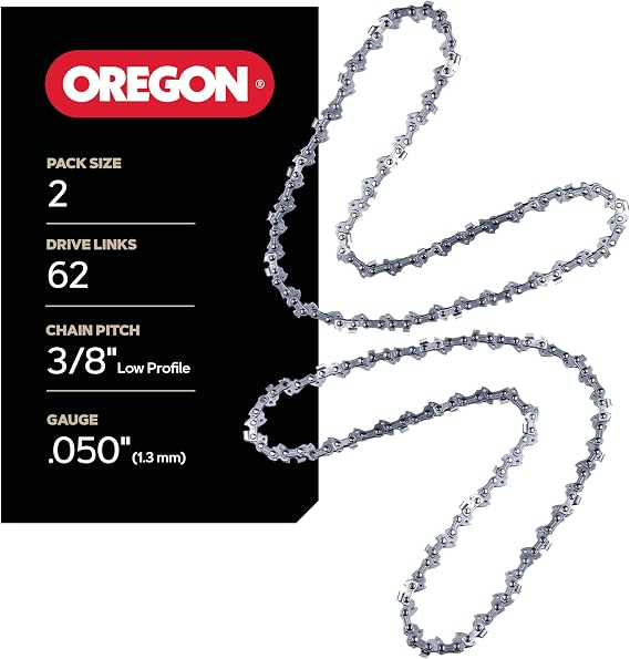 Oregon Chainsaw Chain for 18" Bar, 3/8" LP, .050" Gauge, 62 Drive Links