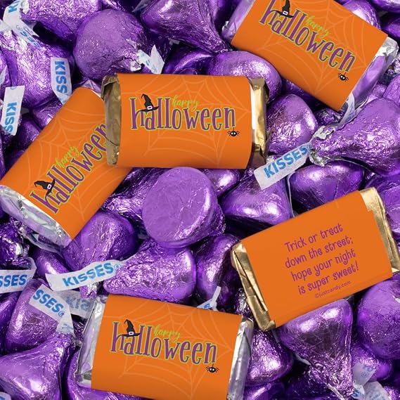 1.52lb Halloween Candy Chocolate Mix - Orange Miniatures & Purple Kisses
