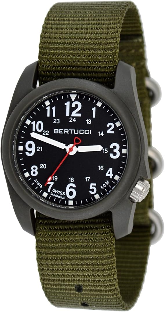 BERTUCCI Field Watch - DX3 FieldTM - Black Dial/Dk Olive Case/Defender Olive Nylon Band 11026