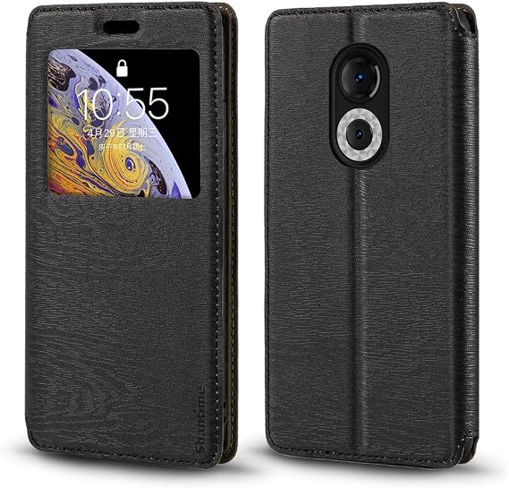 Window Leather Case for Doogee S61 Pro - Black