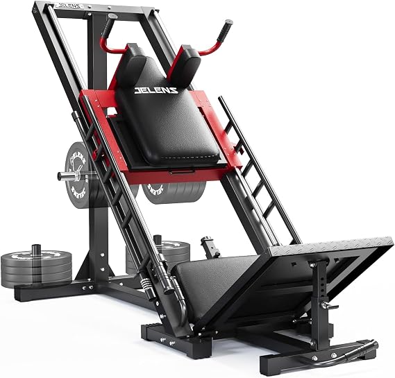 JELENS Leg Press Hack Squat Machine, Leg Machine for Home Gym with Linear Bearing, L11 Professional Adjustable Leg Exercise Machine, Lower Body Workout