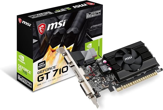 msi Gaming GeForce GT 710 2GB GDRR3 64-bit HDCP Support DirectX 12 OpenGL 4.5 Heat Sink Low Profile Graphics Card (GT 710 2GD3H LP)