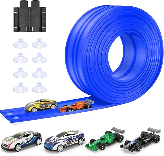 KETIEE Flex Tracks 16Ft for Kids: Flexible Race Car Ramp Track