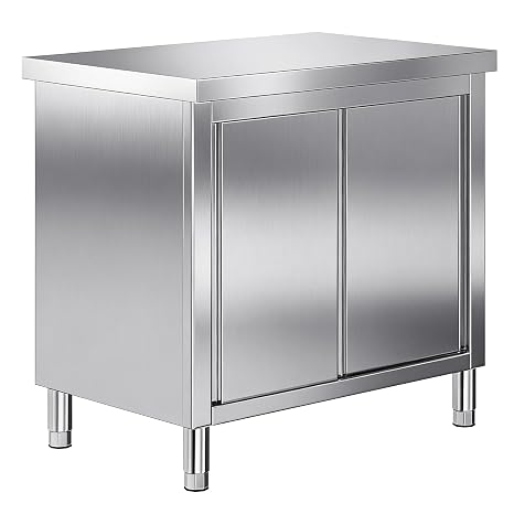 Jocisland 36-Inch Stainless Steel Work Table with Cabinet
