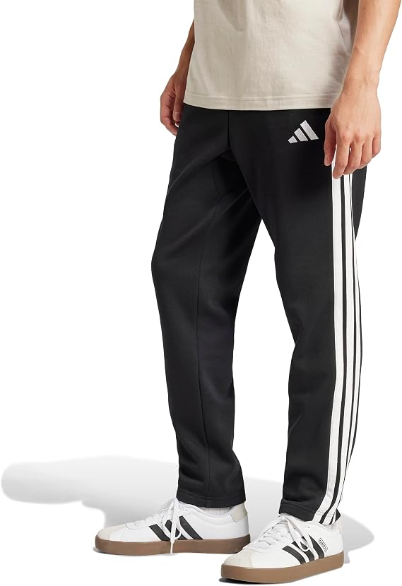 adidas Men's Essentials 3-Stripes Fleece Open Hem Pants Sweatpants