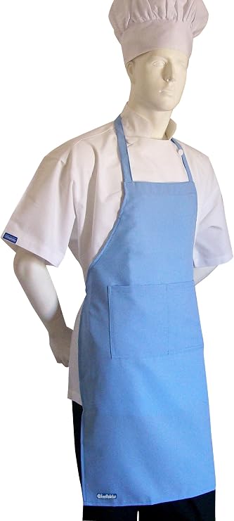 Chefskin Adult Apron With Pocket, Polyester Fabric Super Lightweight And Comfortable Easy Wear, Easy Wash, Wont Fade Wont Shrink Available In White, Black, Lime, Green, Baby Blue, Royal Blue, Navy