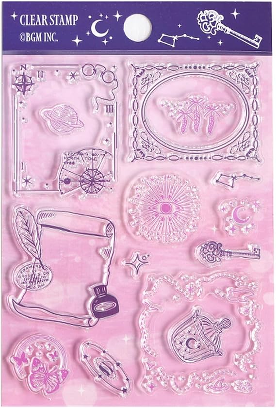 BGM Clear Stamp Retro Starry Moon Poem BT-CS072