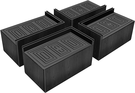 ANNKUT Bed Risers 3 Inch Heavy Duty, Oversized Couch Risers, 4 Pack Black