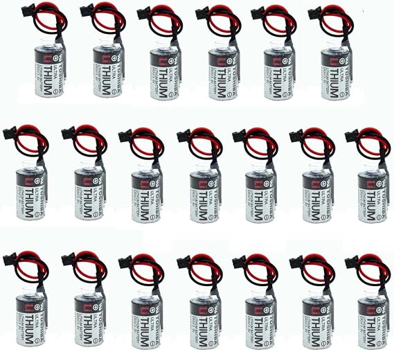SHENYANG (20 Pack) 3.6V ER3V LI-SOL2 PLC Battery 1000mAh Compatible for Toshiba JZSP-BA01 CNC Battery, Cylindrical Lithium Battery for Yaskawa servo
