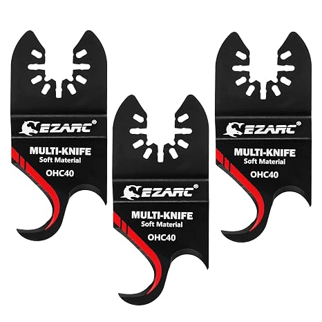 EZARC Oscillating Hook Knife Blades for Roofing Cardboard Carpet, 3-Pack