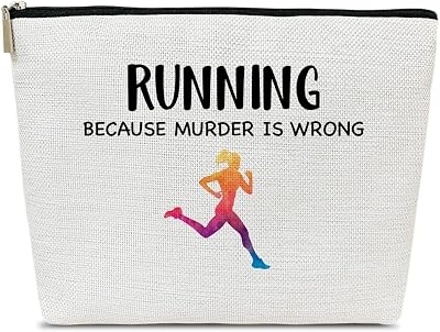 Funny Running Gifts Makeup Bag, Runner Gifts for Marathon Gym Sport Women, Sports Accessories for Women, Cosmetic Bags for Purse